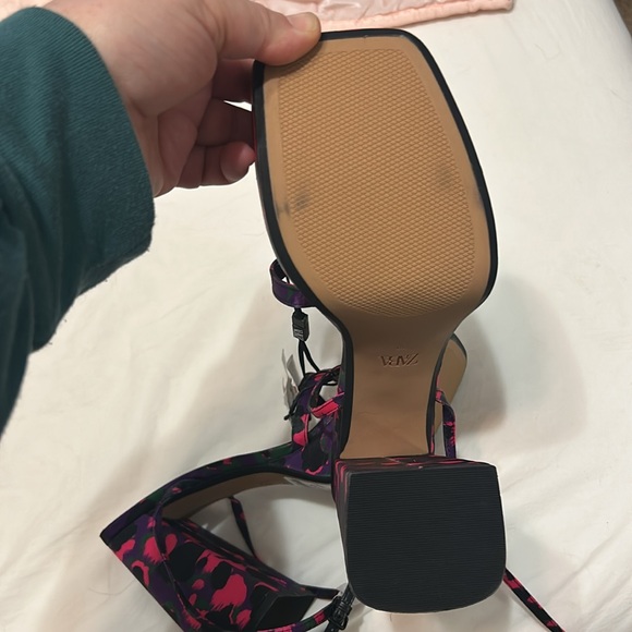 ZARA satin printed chunky Platform Sandals NWT sz 39 us size 8 - Picture 7 of 7
